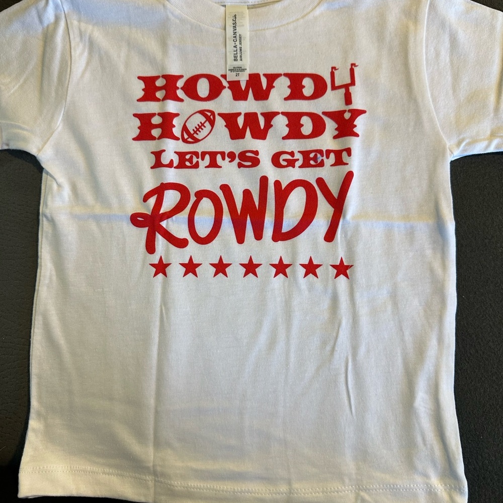 Kids White T-Shirt with Red Print